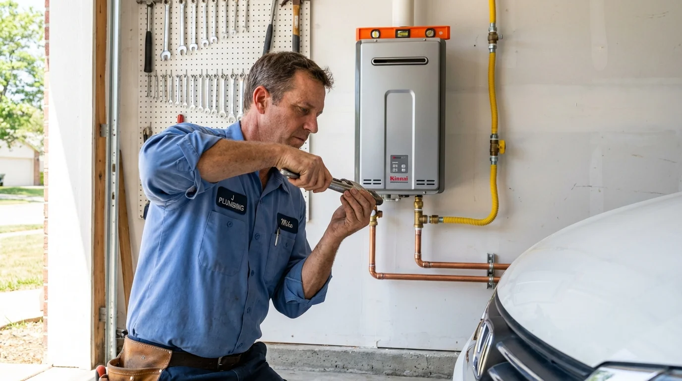 Tankless water heater installation by a Johns Plumbing LLC plumber in Ferrisburgh